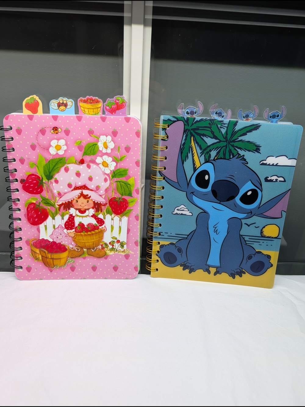 Strawberry Shortcake & Stitch Spiral Notebooks - Pink & Blue